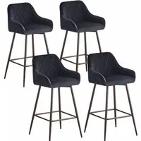 JYMTOM Barhocker Barstuhl mit Armlehne Gepolsterter Tresenhocker Bistrohocker (4 St), Outdoor Diamant Design Hocker, Schwarz