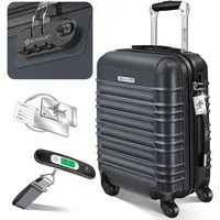 KESSER Hartschalen-Trolley Reisekoffer Handgepäck 55L Koffer Inkl. Kofferwaage + Gepäckanhänger, 4 Rollen, Rollkoffer ABS-Hartschale mit 4 Rollen, Zahlenschloss & Teleskopgriff