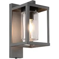 TRIO Leuchten LED Außen-Wandleuchte inkl. E27 LED, Höhe 33cm, Dämmerungssensor, LED wechselbar, warmweiß, Wand Außenleuchte, Fassadenbeleuchtung Hauswand Haustür, Wandlampe