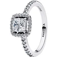 Pandora Silberring 193555C02, für Damen-Ring Silber Funkelndes Quadrat Heiligenschein