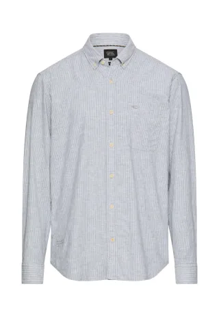 camel active - Langarmhemd aus Leinenmix stormy blue - Gr. - XL