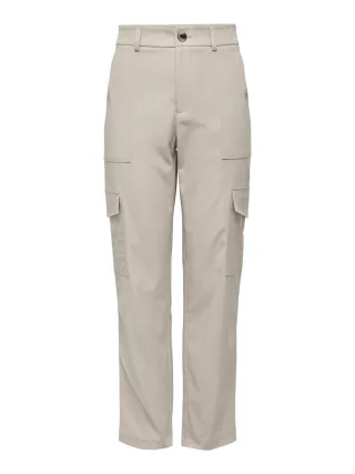 ONLY - ONLEMBER HW SATIN CARGO PANT PNT pumice stone - Gr. - S/32