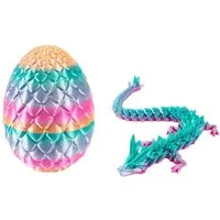 Jumpeak Tierfigur 3d drache,3d tiere,tiere figuren,Kinderspielzeug,ostern deko (ostergeschenke kinder, 22 cm Drache + 8,5 cm Drachenei), Mehrere Farben,künstlerische Kreationen,dekoration wohnzimmer