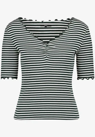 zero - Gestreiftes T-Shirt grün - Gr. - 34