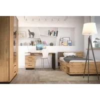 möbel-direkt.de Jugendzimmer-Set Lamelo in Eiche Wotan & Schwarz Matt, (Komplett Set, 4-tlg., Verschiedene Zusammenstellungen wählbar), ABS laminiert