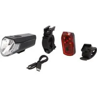 FISCHER Fahrrad Fahrradbeleuchtung Akku Bel.-Set BASIC STOP-80 Sensor