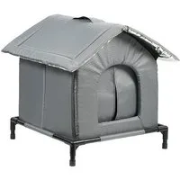 Ledander Tierhaus Wetterfestes und isoliertes Katzenhaus für draußen,Tierbett Katzenhaus, Katzenzelt, einfach aufzubauen, mit erhöhtem Boden für Schutz