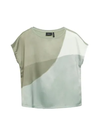 s.Oliver BLACK LABEL - T-Shirt mit Grafik-Print blau/grün - Gr. - 40