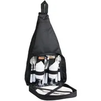 BRUBAKER Freizeitrucksack Picknickrucksack für 2 Personen (isolierender Thermorucksack), Mono-Sack mit Kühlfach, 45 cm hoch