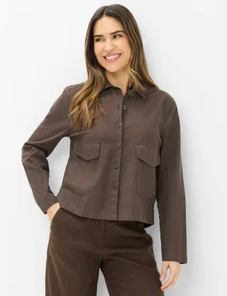 Brax Damen Bluse Style VEGA dark ebony, dunkelbraun, Gr. 46
