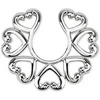 Order & Smile Schmuck Brustwarzenpiercing Fake Brustwarzenpiercing zum Klemmen: Schild Nippel-Piercing Herz