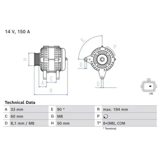 Bosch Lichtmaschine 150A Nissan Renault 0986084690