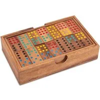 LOGOPLAY Spiel Domino Doppel 9, Gesellschaftsspiel, Domino Doppel 9 Gesellschaftsspiel mit 56 Spielsteinen Für 2 6