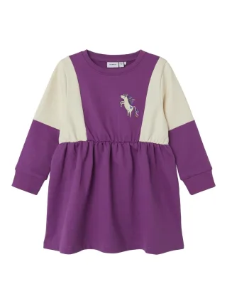 NAME IT - NMFNILA LS SWE DRESS BRU PB hyacinth violet - Gr. - 92