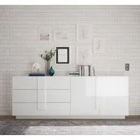 Home affaire Sideboard Jupiter, Breite 241 cm, Kommode 2 Türen - Soft Closing, 3 Schubkästen, Anrichte, moderne Griffblende, FSC®, cleveres Stauraumkonzept