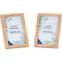 Levandeo® Bilderrahmen, 2er Set Portrait Bilderrahmen Made in EU 10x15 Eiche Optik