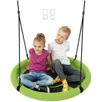AIYAPLAY Einzelschaukel Nestschaukel Ø98 cm Verstellbar bis 100 kg, (Tellerschaukel, 1-tlg., Kinderschaukel), Gartenschaukel für 3-8 Jahre Kinder, Outdoor, Grün