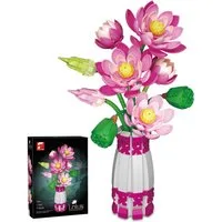 Esun Lotusblumen Botanisches Bauset mit Vase Rosa Künstlicher Lotus Spielbausteine, (SET, 710 St., Komplettset), FlowersMuttertag Geburtstag Valentinstag, Lotus 710 St.