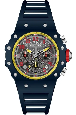 Invicta Racing 69661 Herrenuhr - Quarzwerk - Acryl mit silbernem Zifferblatt - 43 mm