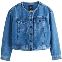 Next Jeansjacke Kragenlose Jeansjacke (1-St)