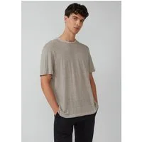 s.Oliver Kurzarmshirt T-Shirt Gestreiftes Flammgarn-Shirt aus Leinen