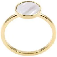 Hey Happiness Fingerring Kreis Muschel 18K Gold Roségold, Edelstahl Damen Ring Geo Plättchen, Geschenk Idee