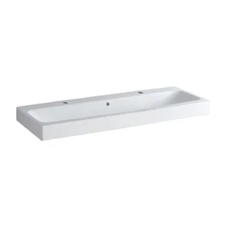 Geberit iCon Waschtisch 124020000 120 x 48,5 cm, mit 2 Hahnlöchern, weiß, mit Überlauf