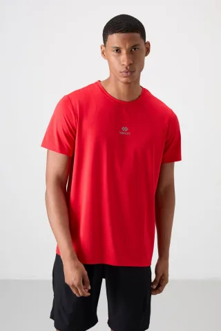 Herren T-Shirt mit Logo-Patch und kurzen Ärmeln