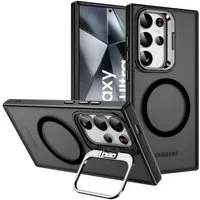 CoolGadget Handyhülle Hybrid Luxury Handy Case für Samsung Galaxy S24 Ultra 6,2 Zoll, Hülle Massiv Metallständer aufklappbar Schutzhülle für Magsafe Zubehör