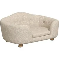 MC Star Tierbett hundesofa Rückentasche Plüschbezug mit Kissen, Katzen bett, Geeignet, für kleine Hund, Kiefer, 70 x 47 x 30 cm, Cremeweiß