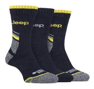 Herren Heavy Duty Work Socken mit Arch Support | Jeep | Full Cushion High Performance Cotton Boot Socken mit verstärkter Ferse und Spitze - Navy / Grau