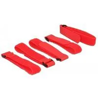 Klett-Kabelbinder 300mm x 20mm rot, 5 Stück