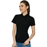 Ismont Poloshirt Damen Polo-Shirt Schwarz – ISMONT 01 M066-31