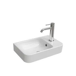 VitrA New Integra Round Handwaschbecken unterbaufähig asymmetrisch mit Hahnloch,7898B403-0029 7898B403-0029