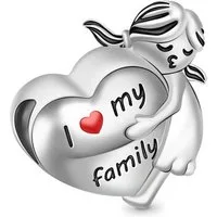 Gnoce Bead Gnoce Charm Family Herz CFC005 Silber