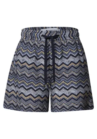 Street One - Shorts mit Muster blau - Gr. - 34