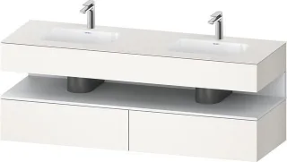 Duravit Qatego Einbauwaschtisch mit Konsolenwaschtischunterbau Weiß Supermatt 1600x550x600 mm - QA47 QA4797018840010