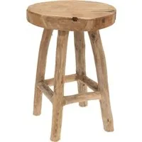 Koopman Blumenhocker SitzhockerTeakholz 42 cm Massiv Ø 30 cm Handmade Unperfekt (Stück, 1 St., Packung), Stabil, bis 70 Kg belastbar, fertig montiert, Schemel