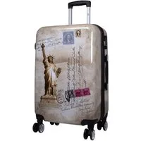 Trendyshop365 Hartschalen-Trolley Motivkoffer New York Reisekoffer 3 Größen lieferbar, Zahlenschloss, Polycarbonat, Dehnfalte