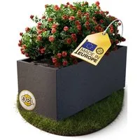 ONDIS24 Pflanzkübel Blumenkübel Blumentopf Vulkan 100cm Vulkan/Basalt Optik, mit Wasserspeicher Pflanzenkasten winterfest, 100 x 40 x 43,5 (H) cm