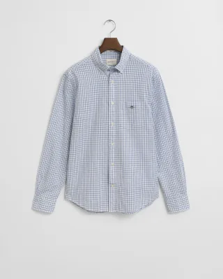 GANT - Regular Fit Classic Popeline Hemd mit Mikro-Karomuster clear sky - Gr. - XXXL
