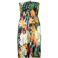 Desigual 5-Pocket-Hose Stylische Damen-Latzhose mit Muster und Kontrastdetails in Schwarz