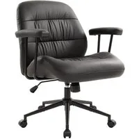 IWMH Bürostuhl Drehstuhl mit abnehmbarer Armlehnen, (Ergonomisch Schreibtsichstuhl), Kunstleder Schminktisch Stuhl, Höhenverstellbar Homeoffice Stuhl