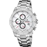 Festina Chronograph Timeless Chronograph F20704/1, Quarzuhr, Armbanduhr, Herrenuhr, Edelstahlarmband, analog, Tag