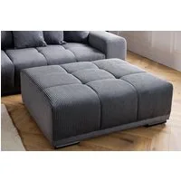 riess-ambiente Fußhocker ELEGANCIA 110cm anthrazit (Einzelartikel, 1 St), Wohnzimmer · Cord · mit Ziersteppung · für Sofas · Modern Design