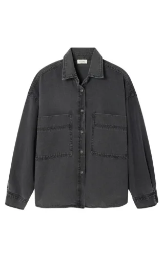 American Vintage - Weites Hemd mit Waschung grau - Gr. - M