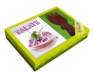 Buch-Box Salate: Buch plus modern gestyltem Salatbesteck in dekorativer Geschenkbox