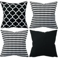 Amilian Dekokissen 4er Set - Dekokissen mit Füllung - 40x40 cm - Deko Kissen