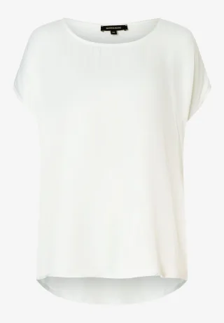 MORE & MORE - Shirt mit Satinfront weiß - Gr. - 38