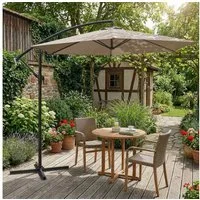 Sekey Sonnenschirm Ampelschirm 300 x 300 Drehbar mit Kurbel, mit Ständer, UPF 50+, LxB: 300,00x300,00 cm, Ampelschirm 300cm, Winddicht & wasserdicht